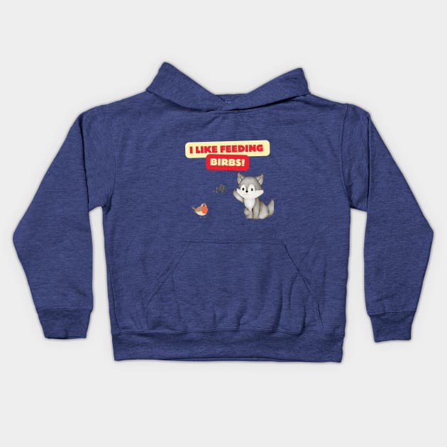 I Like Feeding Birbs! Kids Hoodie by Valley of Oh